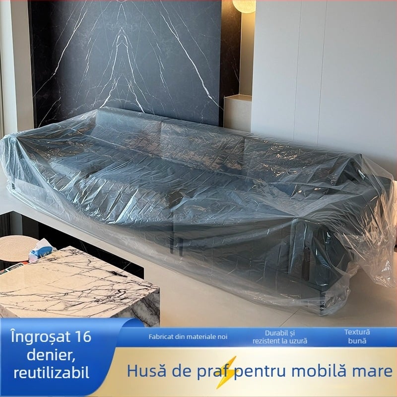 Protecție pentru canapea împotriva prafului, acoperire completă, folie de protecție pentru mobilier, folie din plastic îngroșată, rezistentă la zgârieturi de pisică