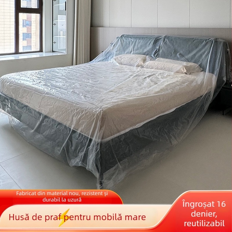 Protecție pentru canapea împotriva prafului, acoperire completă, folie de protecție pentru mobilier, folie din plastic îngroșată, rezistentă la zgârieturi de pisică