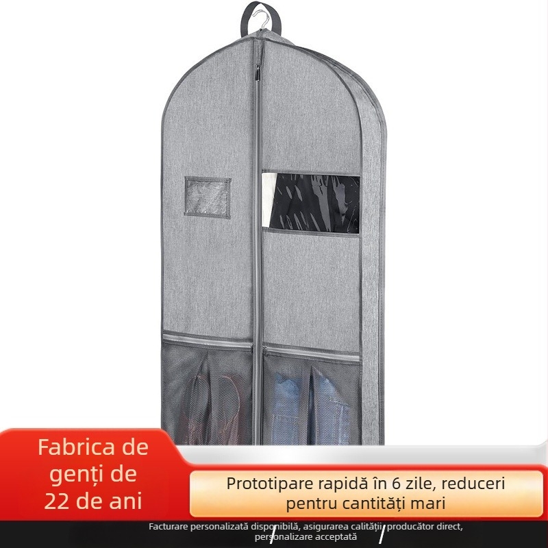 Husă transparentă pentru haine, pentru agățat — protecție împotriva prafului pentru costume, material Oxford