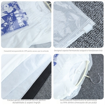 Husă de protecție pentru haine pentru depozitare în casă, husă pentru paltoane și costume, husă cu fermoar, rezistentă la umezeală, personalizare cu logo