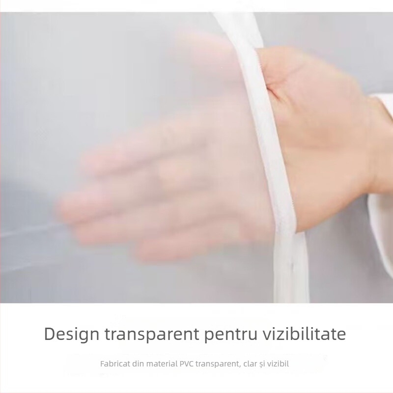 Cuier de podea cu husă transparentă anti-praf, garderobă deschisă, complet închisă și impermeabilă
