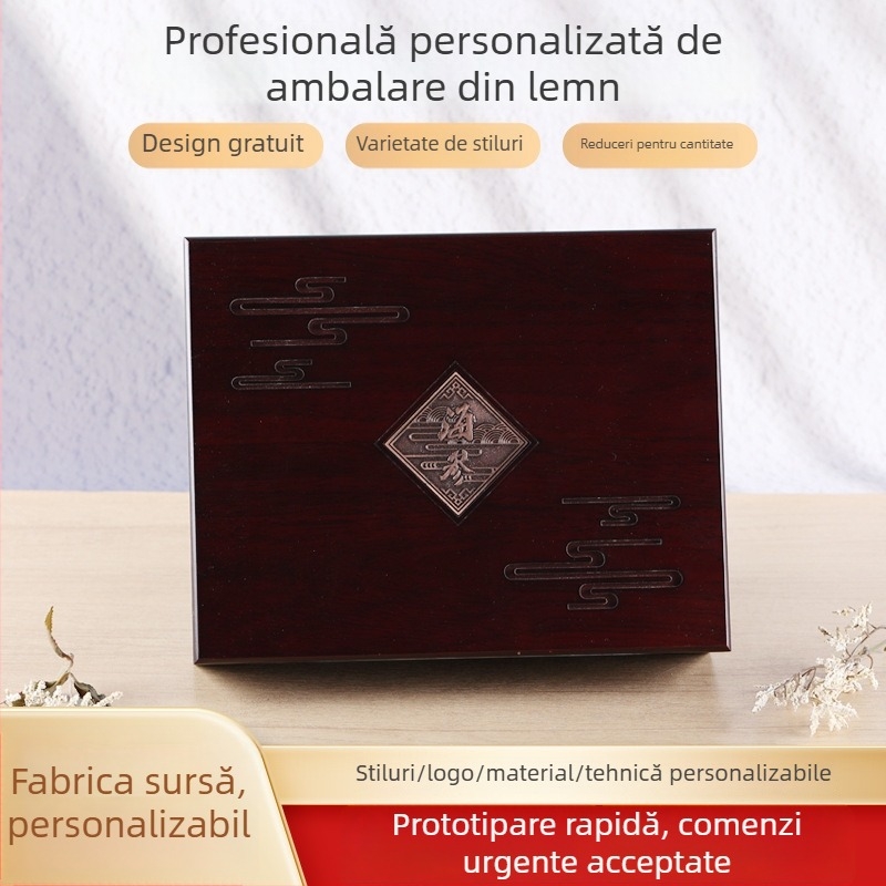 Cutie cadou din lemn pentru portofele și curele, gravată, interior din mătase, ambalaj din piele, personalizat