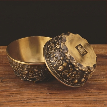 Ornament din cupru, cornucopie cu design îngroșat pentru decor casnic și birou
