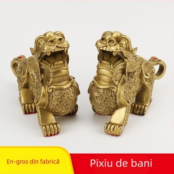 Ornament Pixiu din alamă, pereche, decor pentru casă