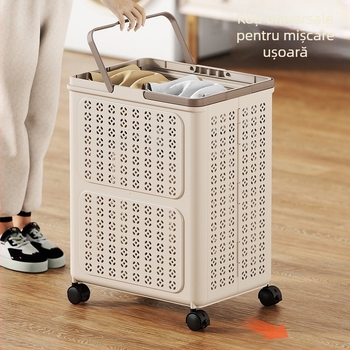 Coș pliabil pentru haine murdare, baie — capacitate mare pentru depozitare