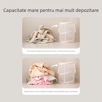 FaSoLa Coș de rufe pliabil, montat pe perete, pentru baie, poliester, coș de depozitare a hainelor murdare.