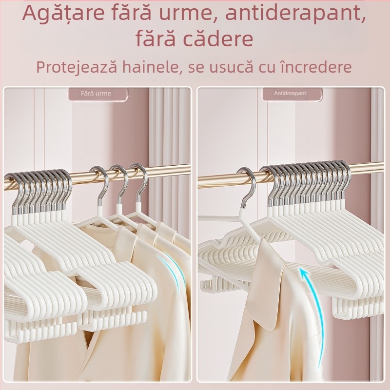 Umeraș metalic pentru uz casnic, îngroșat și mărit, potrivit pentru cămine, anti-alunecare, fără urme pe haine, pentru studenți și adulți, pentru uscarea hainelor