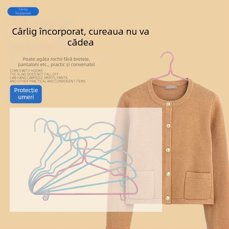 Jerry's Groove umeraș pentru haine, cu canale anti-derapare și grosime, pentru adulți, fără cusături, potrivit pentru uz casnic și cămine studențești, cu capacitate mare de susținere