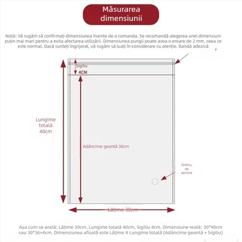 20×50 (46+4) Pungi autoadezive cu bandă, pungi transparente din plastic OPP pentru sigilare și depozitare