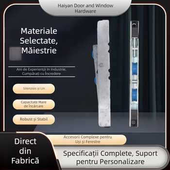 Accesorii pentru role din aliaj de aluminiu pentru uși și ferestre glisante, cu separare termică, cu două role, bandă lungă, lățime 12,5 mm