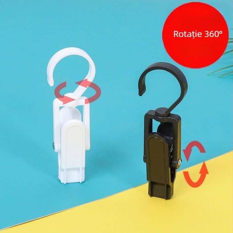 Clipuri de stocare din plastic – Clipuri multifuncționale pentru pălării, șosete, mănuși și prosoape (rotative)