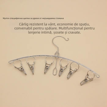 Clips de uscare din oțel inoxidabil, multifunctionale pentru lenjerie și șosete, cârlig antiderapant, economisire de spațiu, ușor de spălat