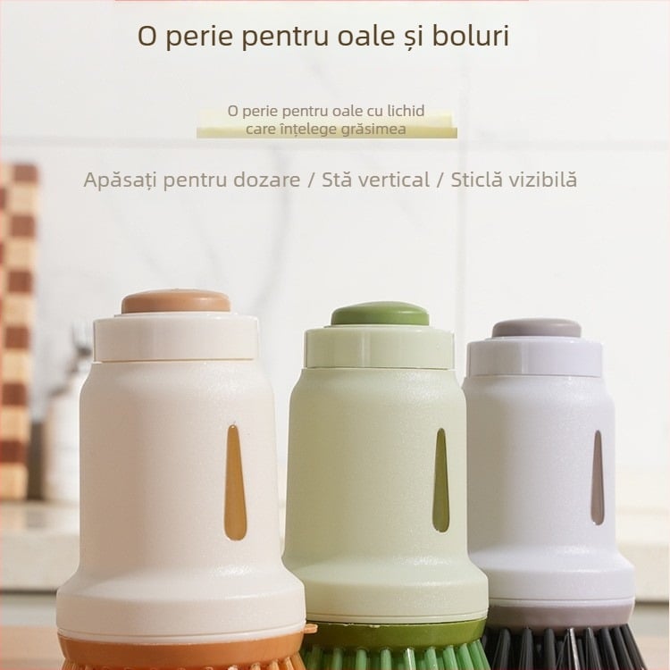 Perie automată pentru vase și oale, dozare automată a lichidului, model îmbunătățit pentru bucătărie