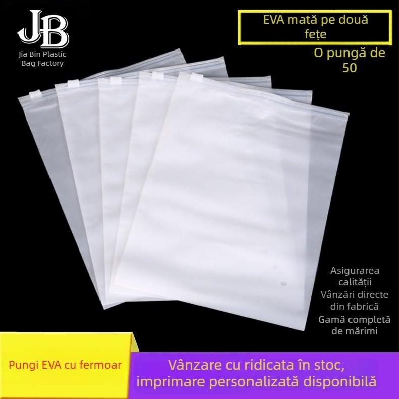 Geantă de depozitare pentru haine cu fermoar, husă EVA mată, cu suprafață dublă pentru călătorii