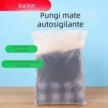 Pungi pentru haine cu fermoar, pungi din plastic sigilante pentru depozitare haine, imprimabile, 50 bucăți, fermoar durabil