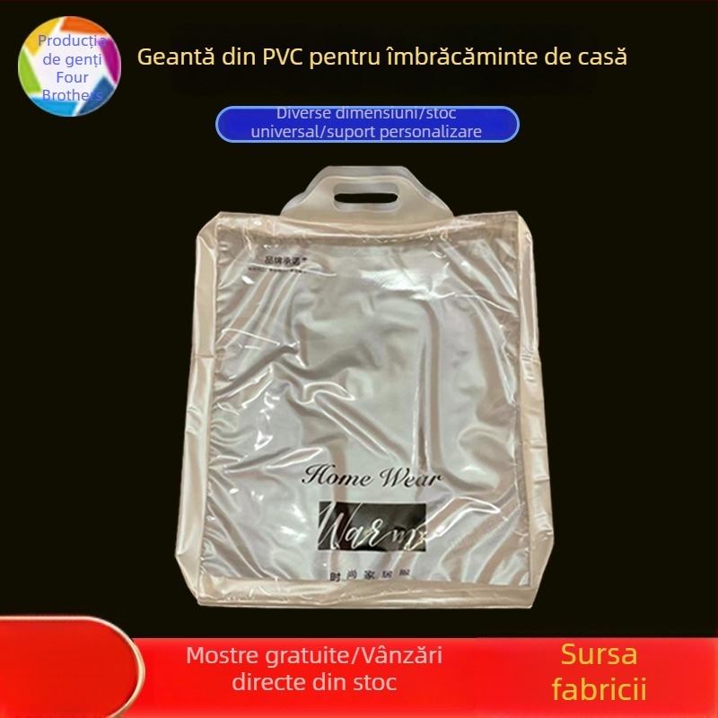 Geantă de depozitare din PVC cu fermoar pentru haine, geantă ușoară din fleece pentru pijamale