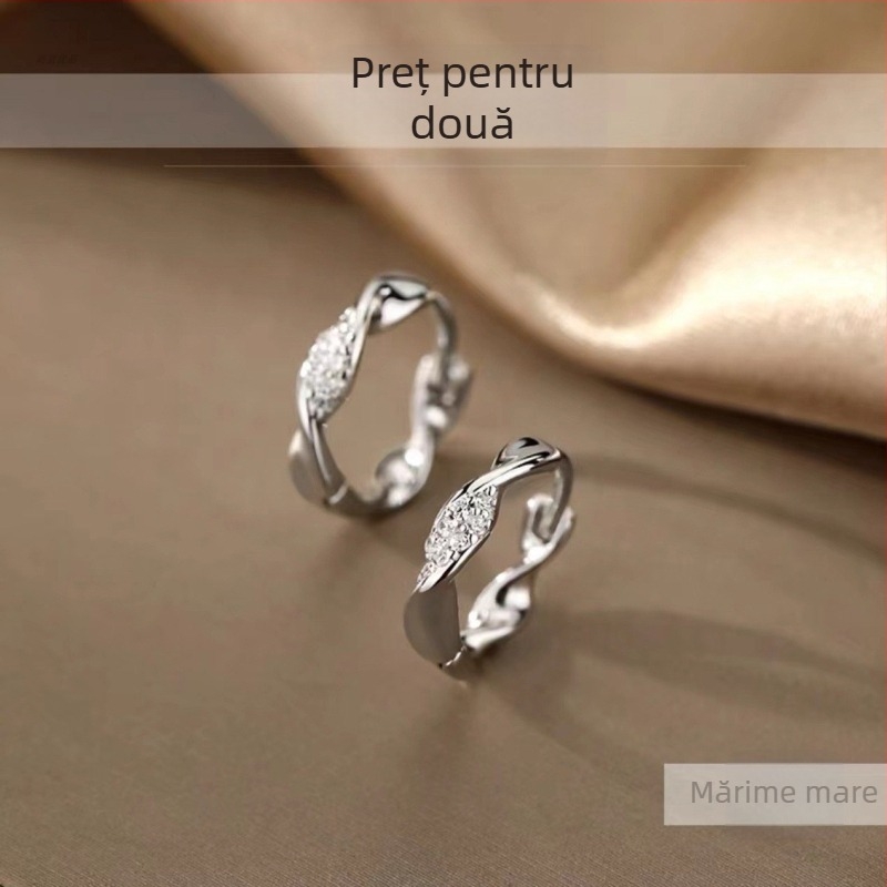 Cercei Mobius din argint 925 pentru femei – cercei inel minimalist pentru urechi, potriviți pentru purtare în timpul somnului