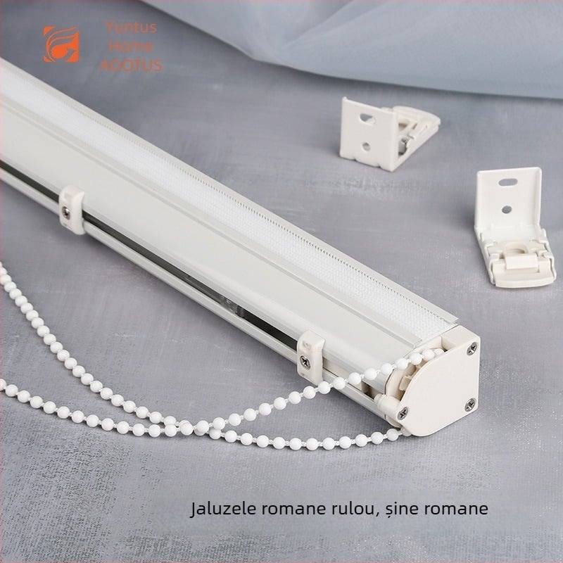 Șină de ghidare pentru jaluzele romane din aliaj de aluminiu, cu acționare electrică — accesorii și componente pentru sistemul de șine
