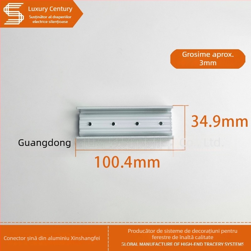 Conector exterior din aluminiu pentru șina de perdea electrică, suport de șină