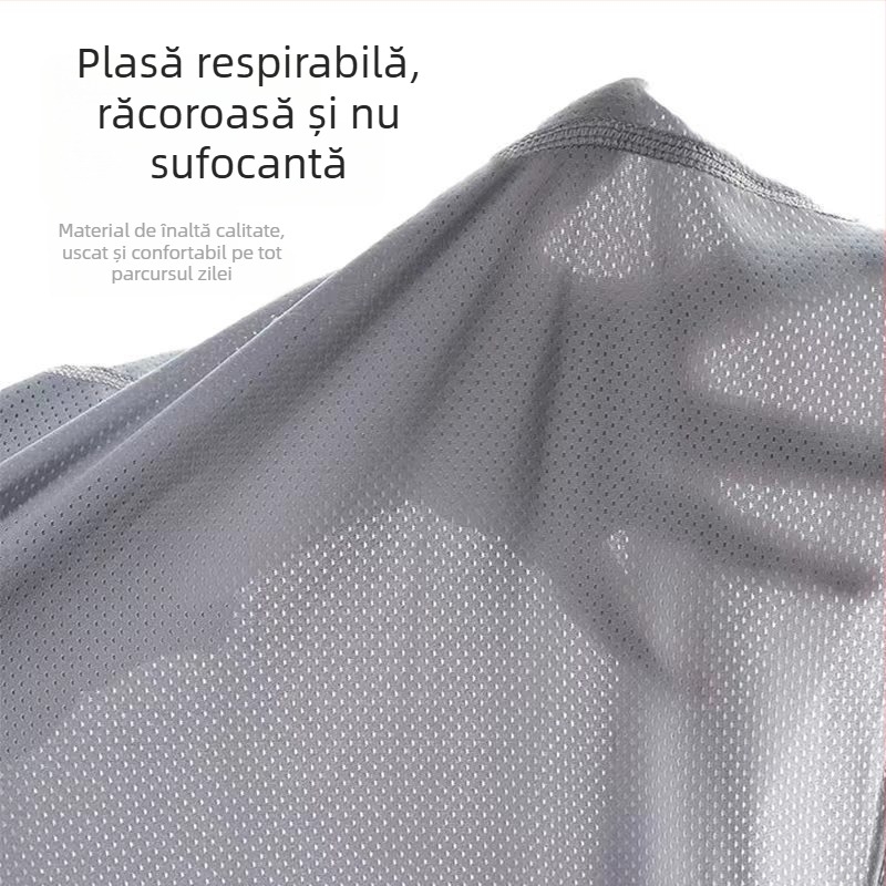 Maiou bărbătesc din ice silk cu plasă, plus size, pentru vară