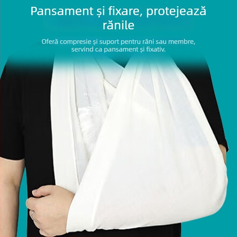 Kit medical cu bandaj triunghiular pentru instruire în acordarea primului ajutor, bandajare și imobilizare în situații de urgență în aer liber