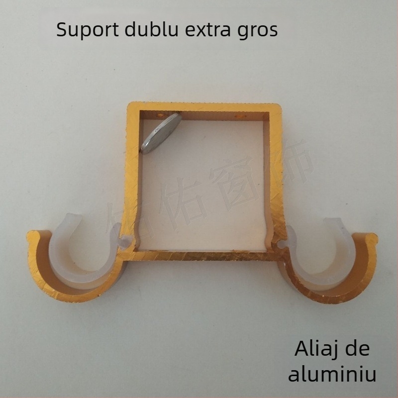 Suport dublu montat pe partea superioară pentru bară de draperii din aliaj de aluminiu (28 mm) – accesorii pentru bară de tip roman, cu două cârlige