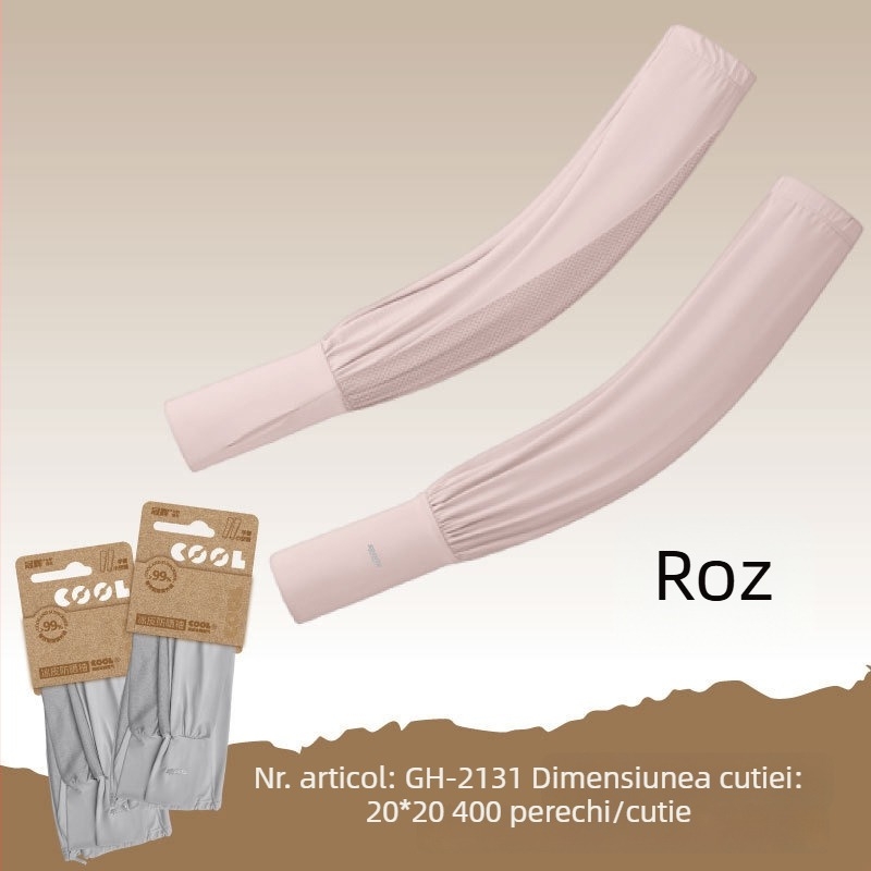 Guanhui Mășete Ice pentru brațe – Croială lejeră, Ice Silk respirabil, Protecție UV, Vară, Ciclism