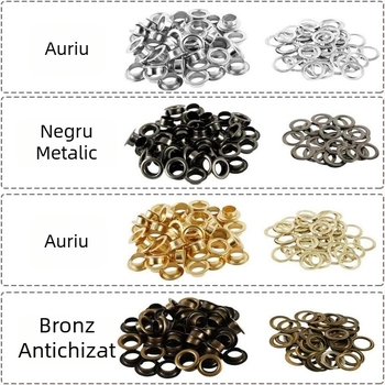 Set de 100 ochi din cupru cu instrumente de montaj, pentru prelata din pânză, cort, pălărie, curea, perdea, genți