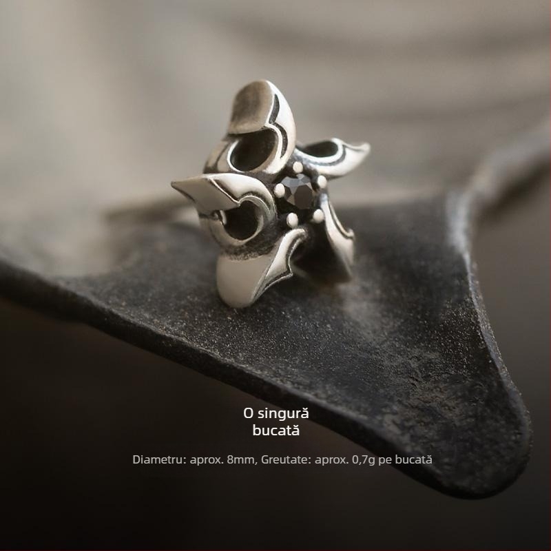 Cercei stud Life Star, argint 999, bijuterii pentru bărbați, design distinct