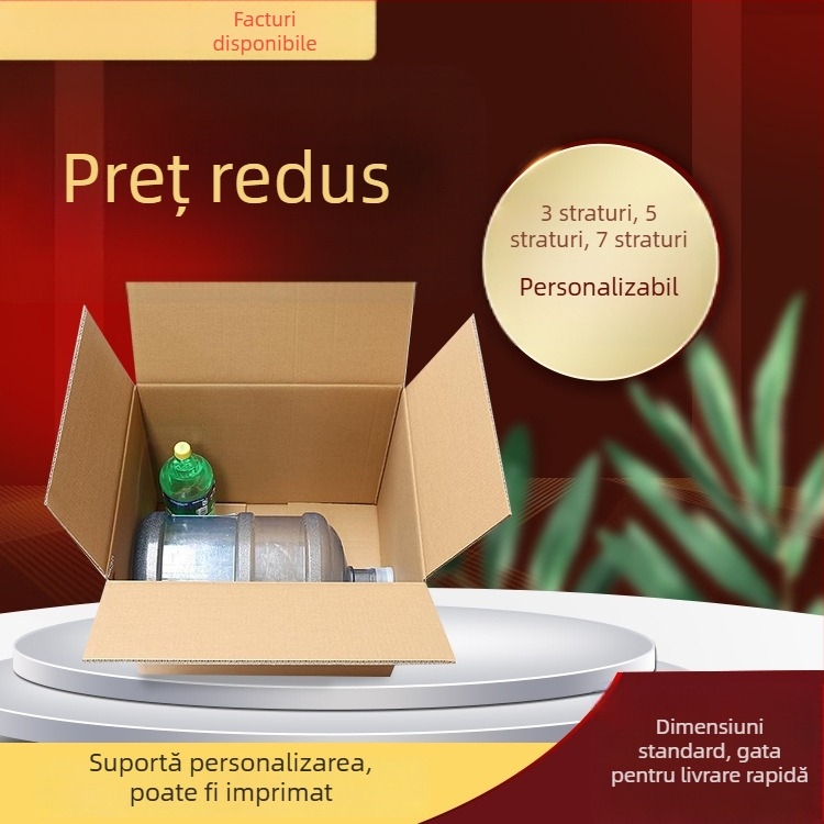 Cutie pătrată din carton, înălțime redusă, pentru mutări și ambalare logistică, depozitare casnică