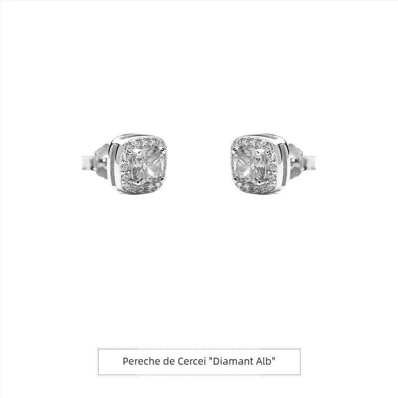 Cercei stud minimalist pentru bărbați, placare argintie