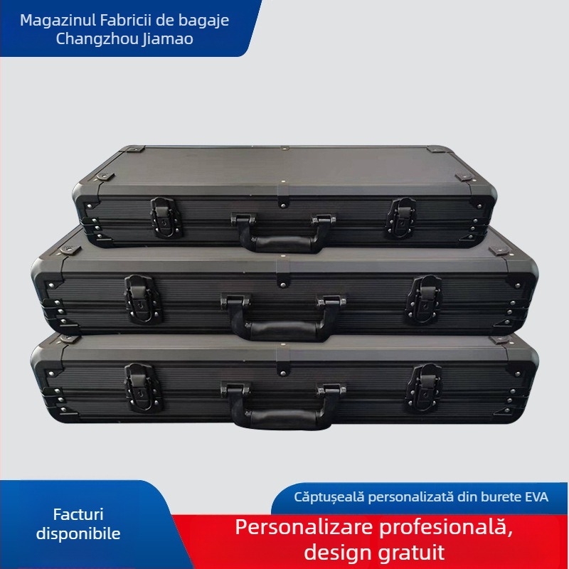 Cutie de unelte din aliaj de aluminiu, cu compartiment pentru cipuri, dimensiuni 300/500, cutie de depozitare rezistentă la căderi