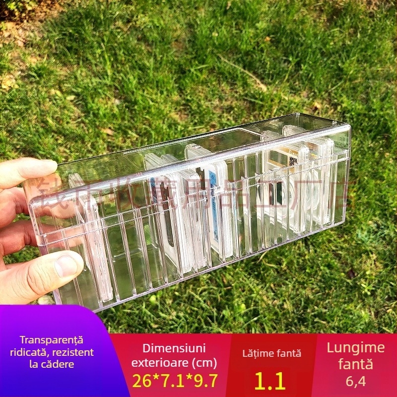 Cutie transparentă din acrilic pentru monede, set de 20 de piese, pentru colecționare și expunere