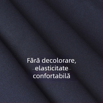 Pantaloni pentru bărbați în albastru închis, ușori pentru primăvară-vară, fără cute, croială Slim, pantaloni de costum cu croială dreaptă