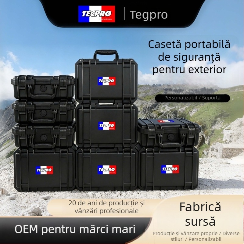 Cutie de instrumente de precizie, cu pereți groși, protecție împotriva umezelii, cutie de unelte din plastic PP, portabilă