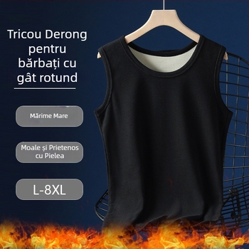 Maieu termic pentru bărbați, plus size, cu căptușeală velur pentru iarnă