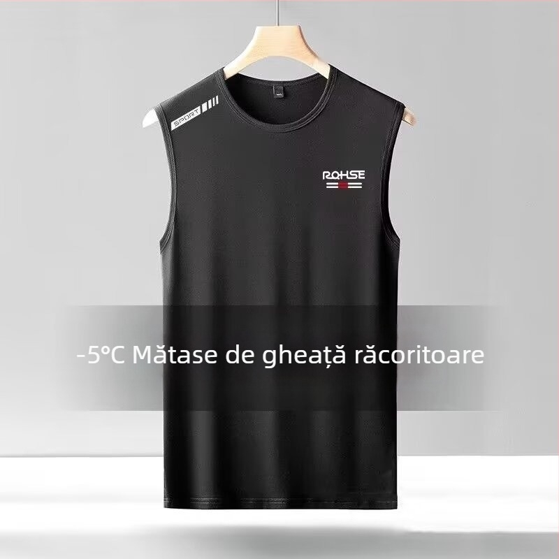 Maieu sport pentru bărbați, vară, fără mâneci, cu umeri largi, uscare rapidă, plasă respirabilă
