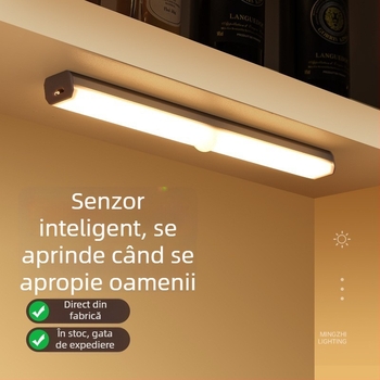 Bandă LED cu senzor pentru dulap – lampă de noapte reîncărcabilă pentru garderobă și dulapuri pentru pantofi