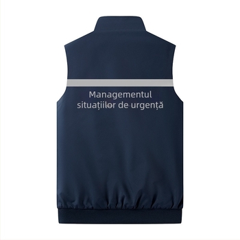 Vestă de exterior pentru bărbați, din material plasă ce se usucă rapid, cu buzunare multiple și guler înalt, pentru pescuit și fotografie