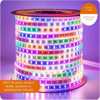 Bandă LED flexibilă din silicon RGB, 220V, luminozitate reglabilă pentru reclame în exterior