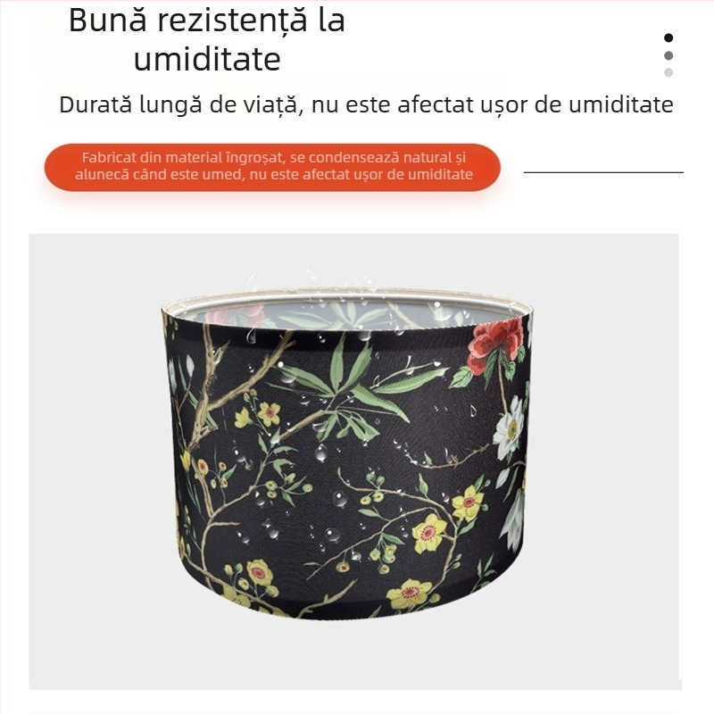 Abajur din țesătură negru cu Velcro, detașabil, pentru lampă de hotel, lampă de noptieră sau candelabru – husă decorativă