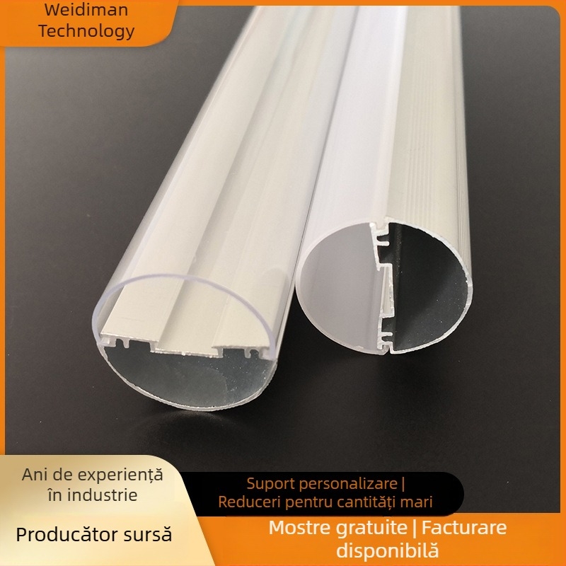 Carcasă abajur PC pentru tub LED, T10 divizat, tub circular din plastic