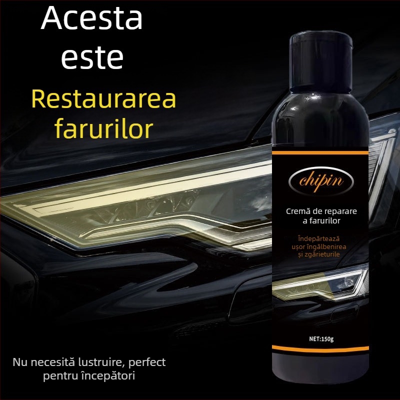 Kit de refacere a farurilor cu lichid de reparare pentru zgârieturi, fisuri, îngălbenire și oxidare – curățare și lustruire