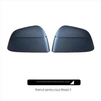 Capac protecție oglindă retrovizoare Tesla Model Y – textură fibră de carbon, ABS, carcasă YL