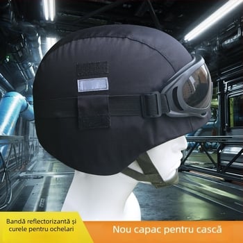 Husă de cască Kevlar camuflaj, model M19/M88, tactică, cu etichetă reflectorizantă