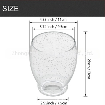 Abajur din sticlă clar, suflat la gură, cu bule, grosime 2,3 mm, pentru candelabre, aplice și lămpi cu flori.