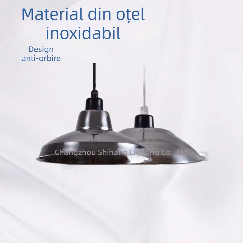 Abajur din oțel inoxidabil pentru iluminat LED industrial, finisaj oglindă și mat prin pulverizare, design deschis, dimensiuni 300x20 mm, material oțel inoxidabil 201
