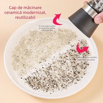Condiment cu sare de mare și piper negru, cu râșniță încorporată – pentru piept de pui, carne de vită, legume și salată