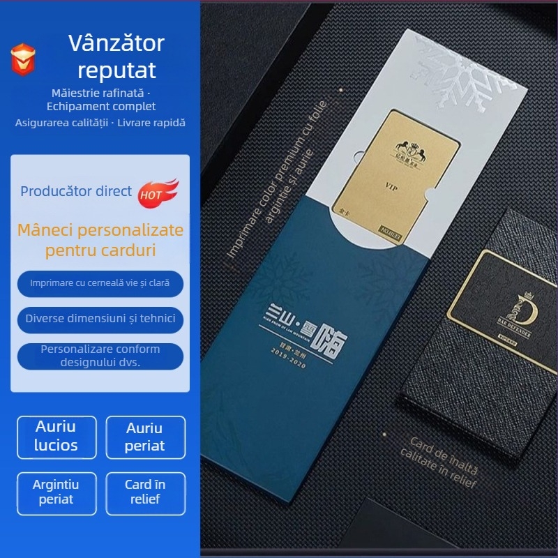 Ambalaj personalizat pentru card de membru, Cutie cadou pentru card VIP, Card de puncte, Card de răscumpărare, husă pentru card VIP, Carcasă pentru card