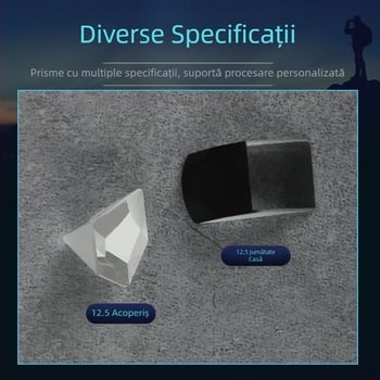 Sticlă optică, prismă de acoperiș cu unghi drept, prismă-lentă lipită, 12.5 mm